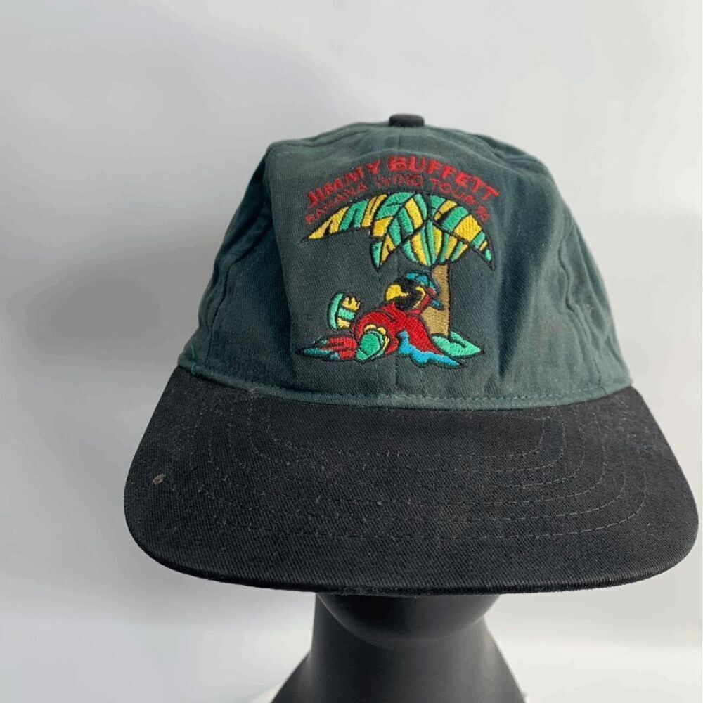Jimmy Buffett Faded Hat Banana Wind Tour 1996 Strapback Cap Concert Parrot VTG